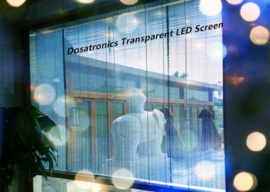 China Transparente Glas LED-Innenanzeige, sehen durch geführte Vorhang-Anzeigen-hohe Auflösung fournisseur