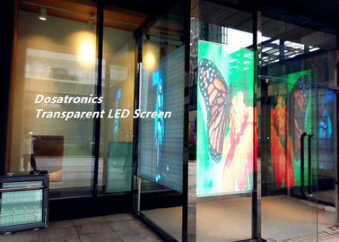 China Sehen transparente Glaswerbung geführter Bildschirm, geführtes P6mm durch Schirm fournisseur